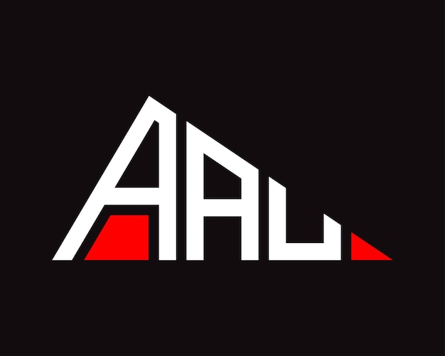 Diseño del logotipo de la letra AAU de forma triangular