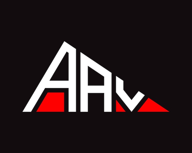 Diseño del logotipo de la letra AAV de forma triangular