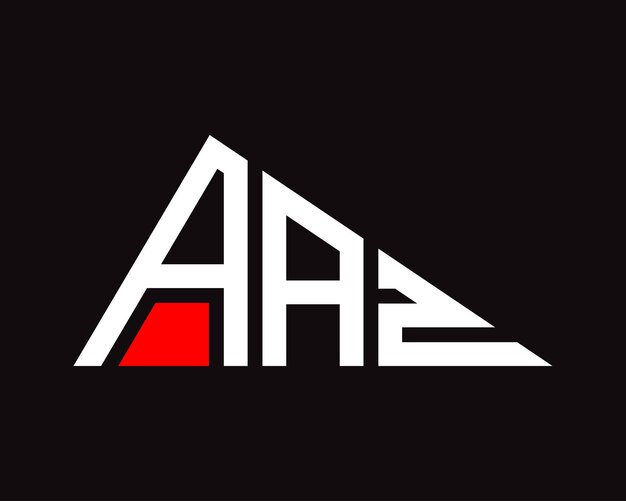Diseño del logotipo de la letra AAZ en forma de triángulo