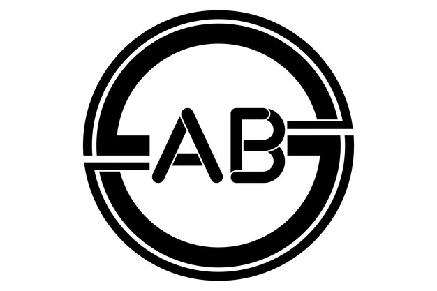 Diseño de logotipo de letra ab con forma de círculo. diseño de logotipo en forma de círculo y cubo ab. registro de vector hexagonal ab