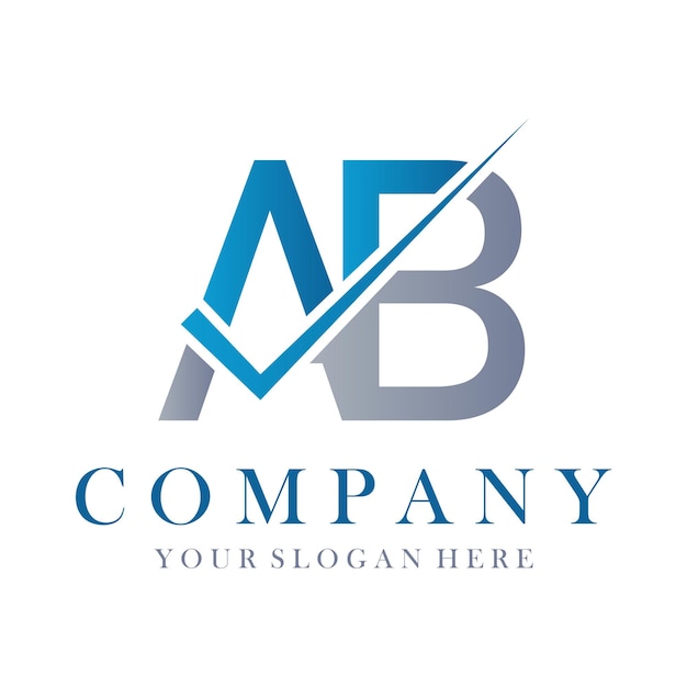 Diseño de logotipo de letra AB plantilla vector iniciales creativas concepto de logotipo de letra AB