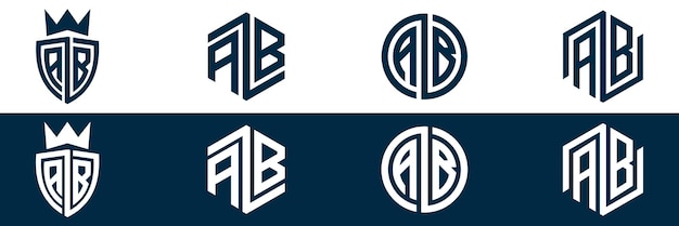 Diseño del logotipo de la letra AB