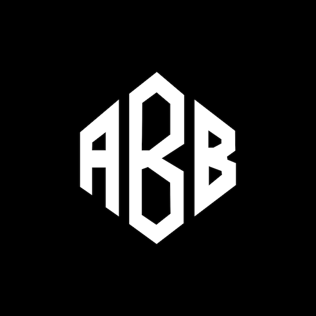 Diseño del logotipo de la letra ABB con forma de polígono ABB diseño del logotipo en forma de póligono y cubo ABB hexágono patrón del logotipo vectorial colores blanco y negro ABB monograma negocio y logotipo de bienes raíces