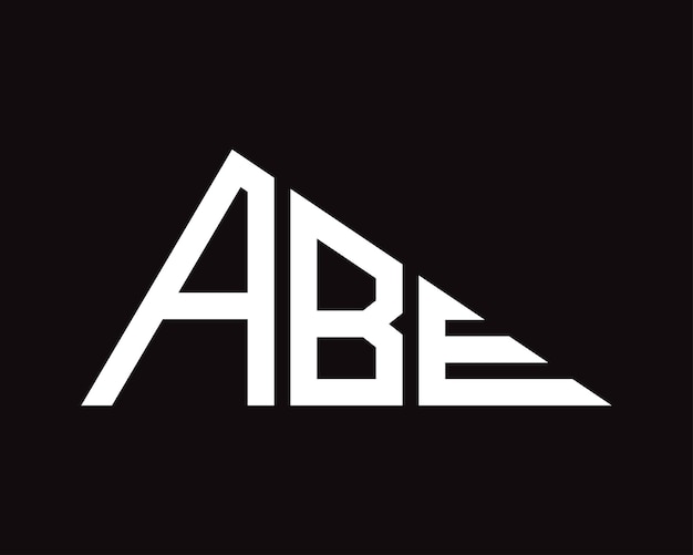 Diseño del logotipo de la letra ABE en forma de triángulo