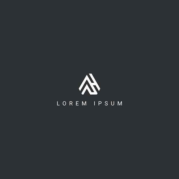 Diseño de logotipo de letra abstracta AH HA con plantilla creativa moderna