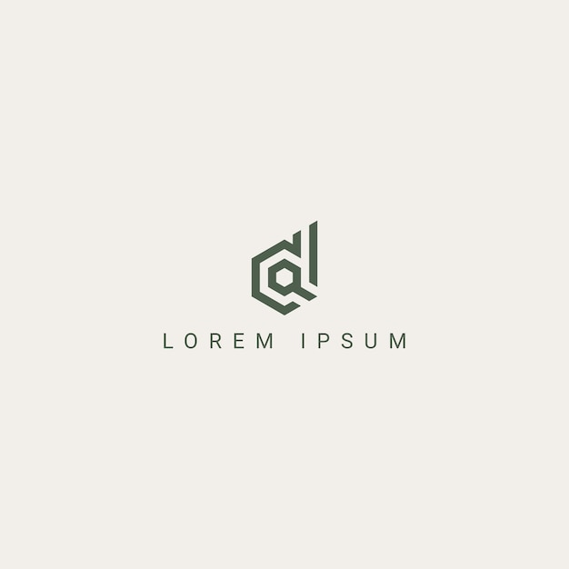Diseño de logotipo de letra abstracta DQ QD con plantilla creativa moderna
