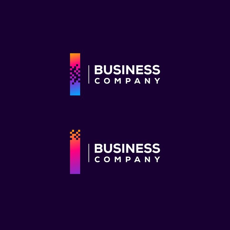 Vector diseño de logotipo de letra abstracta i con forma cuadrada de píxeles para empresa de tecnología y negocios digitales