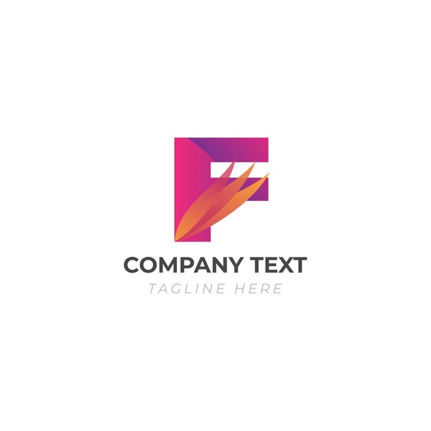 diseño de logotipo de letra abstracta con plantilla de hojas de naranja