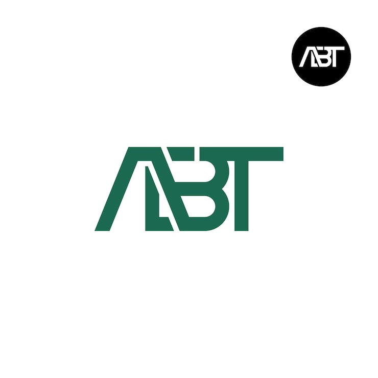 Vector diseño del logotipo de la letra abt monogram