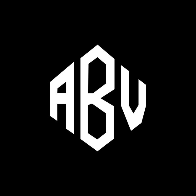 Diseño del logotipo de la letra ABV con forma de polígono ABV diseño del logotipo en forma de póligono y cubo ABV hexágono modelo de logotipo vectorial colores blanco y negro ABV monograma logotipo de negocios y bienes raíces