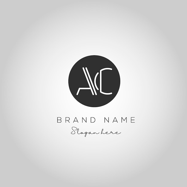 Diseño del logotipo de la letra AC Logotipo AC con vector eps