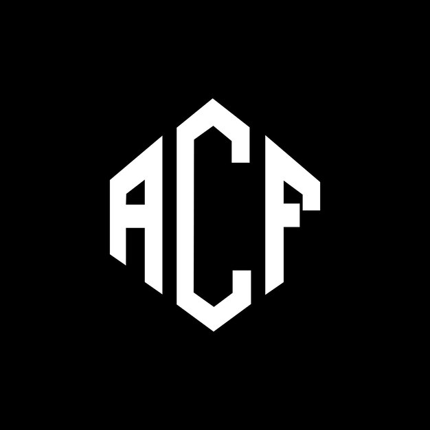 Diseño de logotipo de letra ACF con forma de polígono ACF polígono y forma de cubo diseño de logotipo ACF hexágono patrón de logotipo vectorial colores blanco y negro ACF monograma logotipo de negocios y bienes raíces