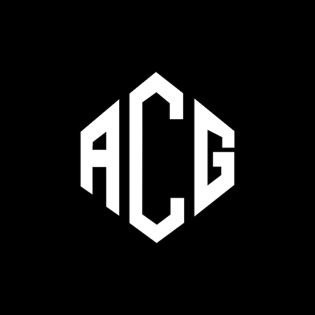 Diseño del logotipo de la letra ACG con forma de polígono ACG diseño del logotipo en forma de póligono y cubo ACG hexágono modelo de logotipo vectorial colores blanco y negro ACG monograma negocio y logotipo de bienes raíces