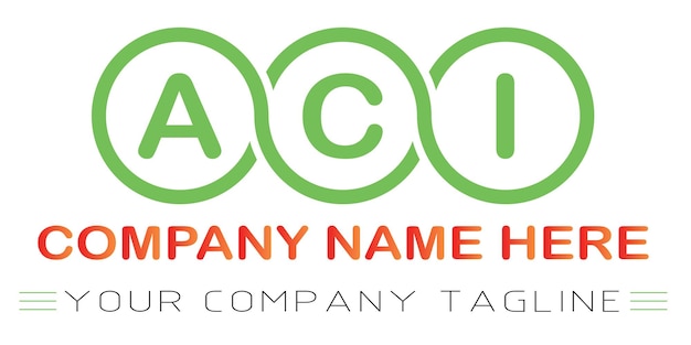 Diseño de logotipo de letra ACI
