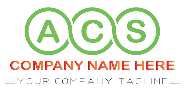 Diseño de logotipo de letra ACS