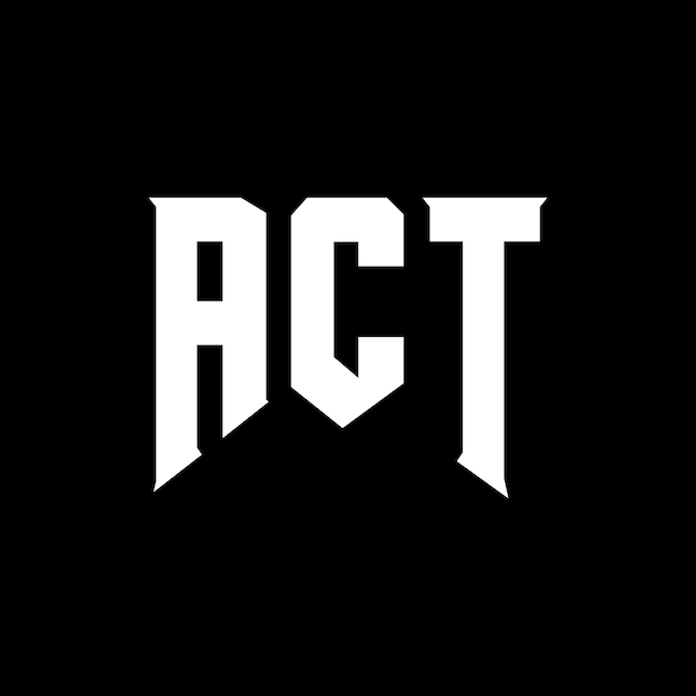Diseño de logotipo de letra ACT para una empresa de tecnología Diseño del logotipo ACT combinación de colores blanco y negro Logotipo ACT Diseño vectorial ACT Icono ACT Alfabeto ACT Tipografía diseño del logotipo