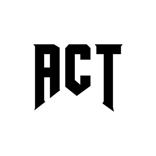 Diseño de logotipo de letra ACT para una empresa de tecnología Diseño del logotipo ACT combinación de colores blanco y negro Logotipo ACT Diseño vectorial ACT Icono ACT Alfabeto ACT Tipografía diseño del logotipo