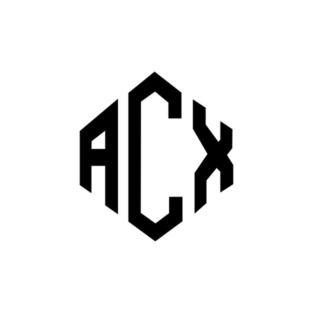 Vector diseño de logotipo de letra acx con forma de polígono acx polígono y forma de cubo diseño de logotipo acx hexágono patrón de logotipo vectorial colores blanco y negro acx monograma logotipo de negocios y bienes raíces