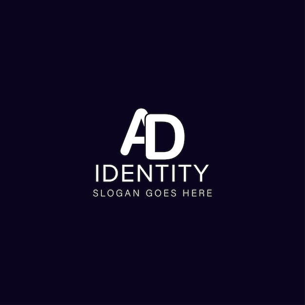 Diseño del logotipo de la letra AD en AD iniciales creativas concepto del logotipo de la letra AD diseño del icono AD D