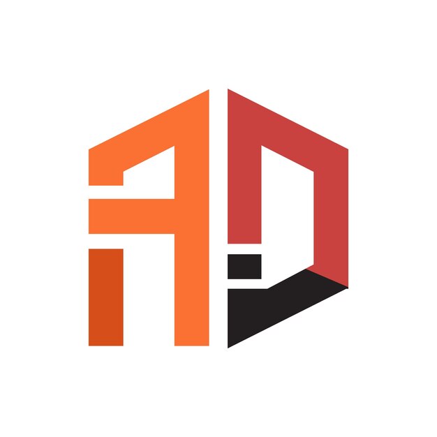 Diseño del logotipo de la letra ad ad vectorAd de VectorLetter Premium
