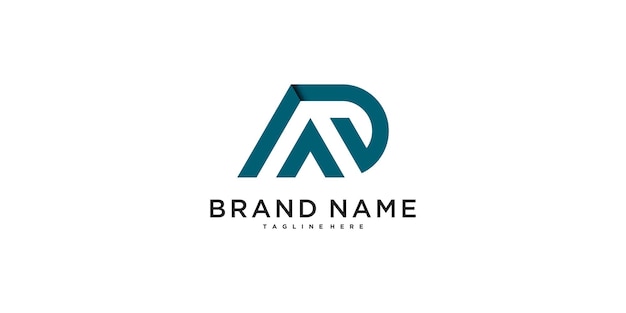 Diseño del logotipo de la letra AD con estilo moderno Preamium Vector