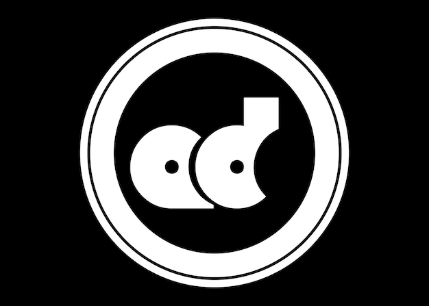 Vector diseño de logotipo de letra ad con forma de círculo. diseño de logotipo en forma de círculo y cubo ad. ad hexágono vector l