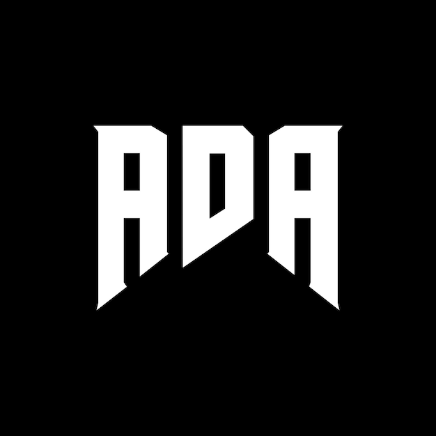 Diseño de logotipo de letra ADA para una empresa de tecnología Diseño de Logotipo ADA combinación de colores blanco y negro ADA Logotipo ADA Vector ADA Diseño del icono ADA Alfabeto ADA Tipografía Diseño del logotipo ADA