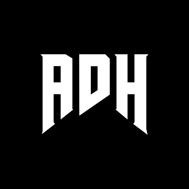 Diseño de logotipo de letra ADH para una empresa de tecnología Diseño del logotipo ADH combinación de colores blanco y negro ADH logotipo Vector ADH diseño del icono ADH alfabeto ADH tipografía diseño del logotipo