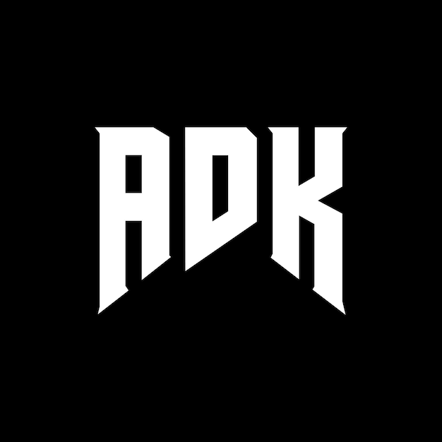 Diseño de logotipo de letra ADK para una empresa de tecnología Diseño del logotipo ADK combinación de colores blanco y negro ADK logo ADK vector ADK diseño ADK icono ADK alfabeto ADK tipografía diseño del logotipo