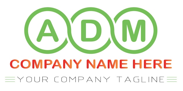 Diseño de logotipo de letra ADM