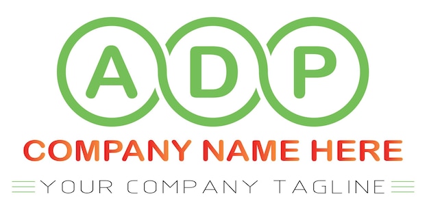 Vector diseño de logotipo de letra adp
