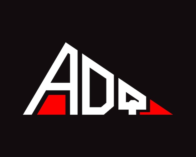 Diseño del logotipo de la letra ADQ en forma de triángulo
