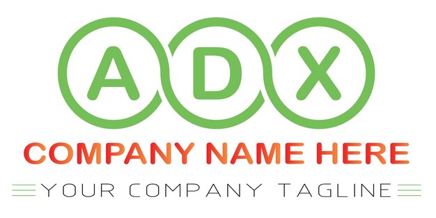 Diseño de logotipo de letra ADX