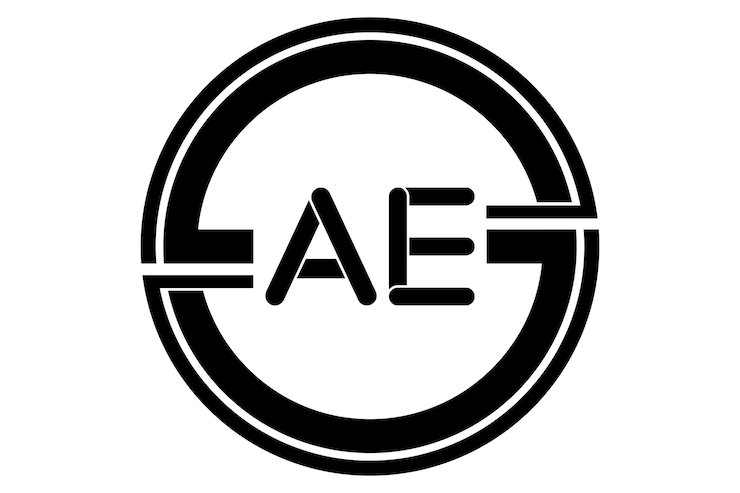 Vector diseño de logotipo de letra ae con forma de círculo. diseño de logotipo en forma de círculo y cubo ae. registro de vector hexagonal ae