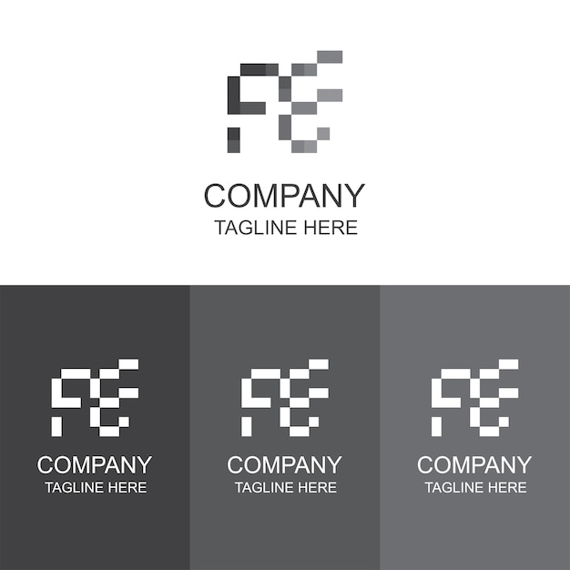 Diseño de logotipo de letra AE gris