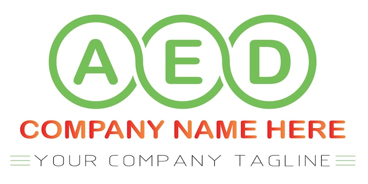 Vector diseño de logotipo de letra aed