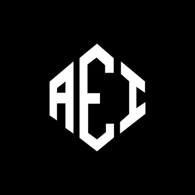Diseño del logotipo de la letra AEI con forma de polígono AEI diseño del logotipo en forma de póligono y cubo AEI hexágono modelo de logotipo vectorial colores blanco y negro AEI monograma negocio y logotipo de bienes raíces