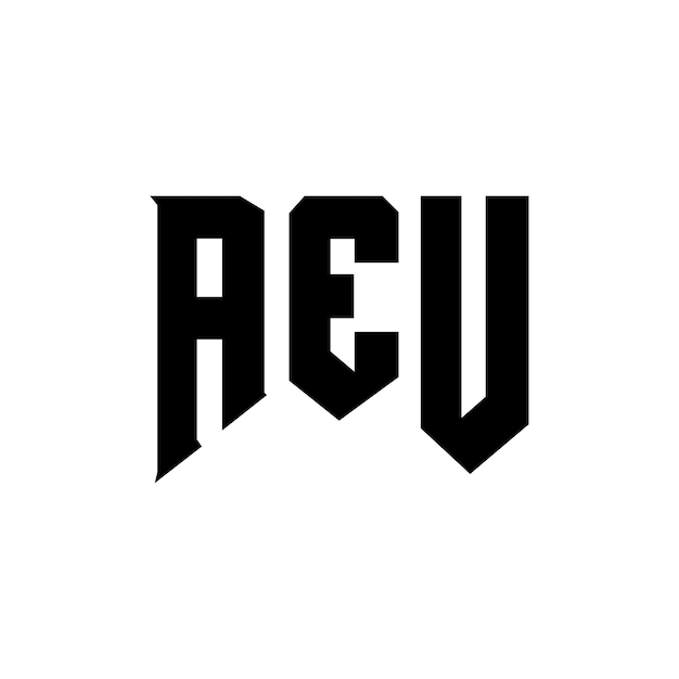 Un diseño de logotipo de letra AEU para la compañía de tecnología AEU diseño de logotipología AEU combinación de colores blanco y negro AEU logotipo AEU vector AEU diseño AEU icono AEU alfabeto AEU diseño del logotipo AUE