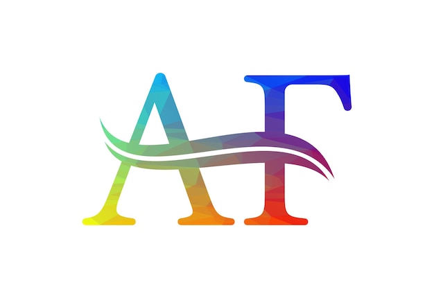 Diseño del logotipo de la letra AF baja y inicial Concepto de diseño vectorial