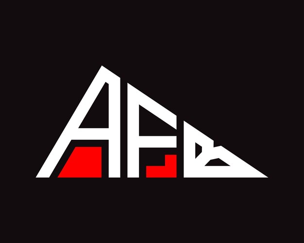 Vector diseño del logotipo de la letra afb de forma triangular