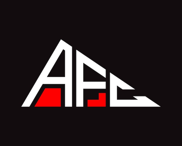 Diseño del logotipo de la letra AFC en forma de triángulo