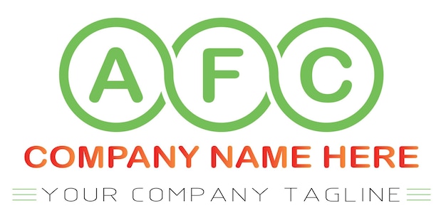 Vector diseño de logotipo de letra afc