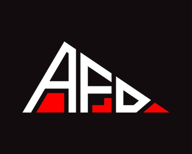 Diseño del logotipo de la letra AFD en forma de triángulo