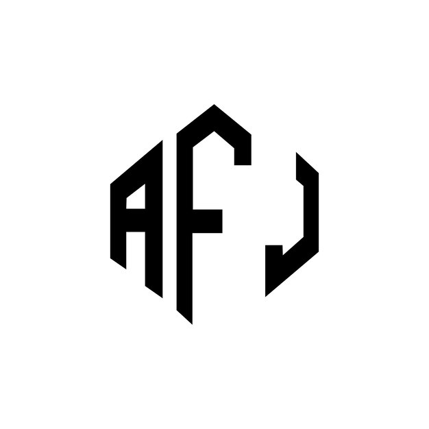 Diseño del logotipo de la letra AFJ con forma de polígono AFJ diseño del logotipo en forma de póligono y cubo AFJ hexágono modelo de logotipo vectorial colores blanco y negro AFJ monograma logotipo de negocios e inmobiliario