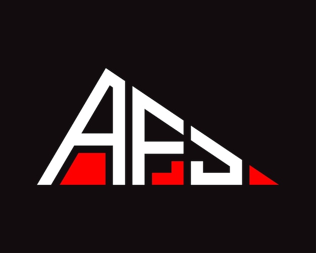 Diseño del logotipo de la letra AFJ en forma de triángulo