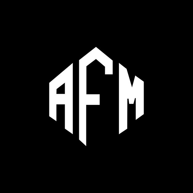 Diseño de logotipo de letra AFM con forma de polígono AFM polígono y forma de cubo diseño de logotipo AFM hexágono patrón de logotipo vectorial colores blanco y negro AFM monograma negocio y logotipo de bienes raíces