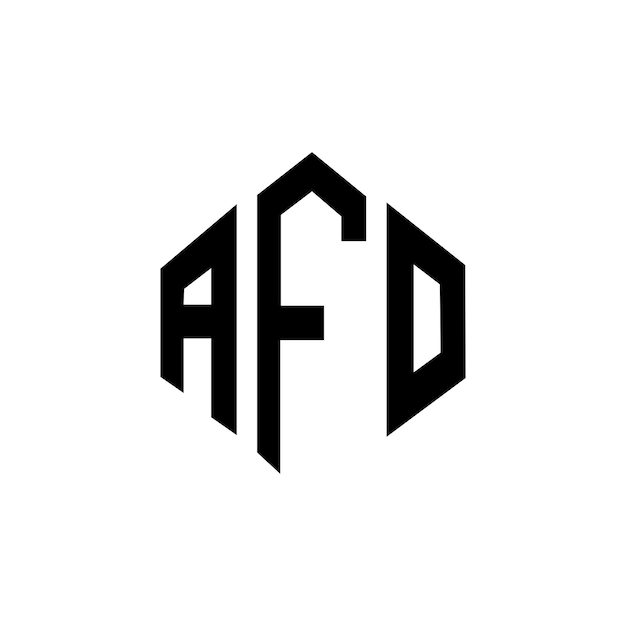 Diseño del logotipo de la letra AFO con forma de polígono AFO polígono y forma de cubo diseño del logotipo AFO hexágono modelo de logotipo vectorial colores blanco y negro AFO monograma negocio y logotipo de bienes raíces