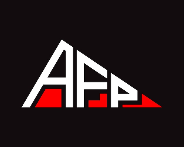 Diseño del logotipo de la letra AFP en forma de triángulo