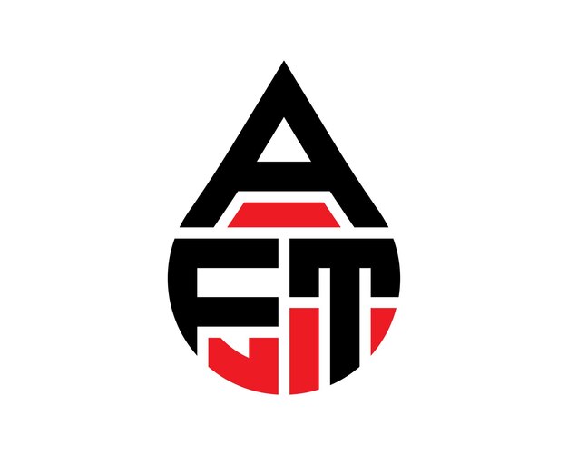 Diseño del logotipo de la letra AFT en forma de gota de agua Diseño simple del logotipo de la gota AFT