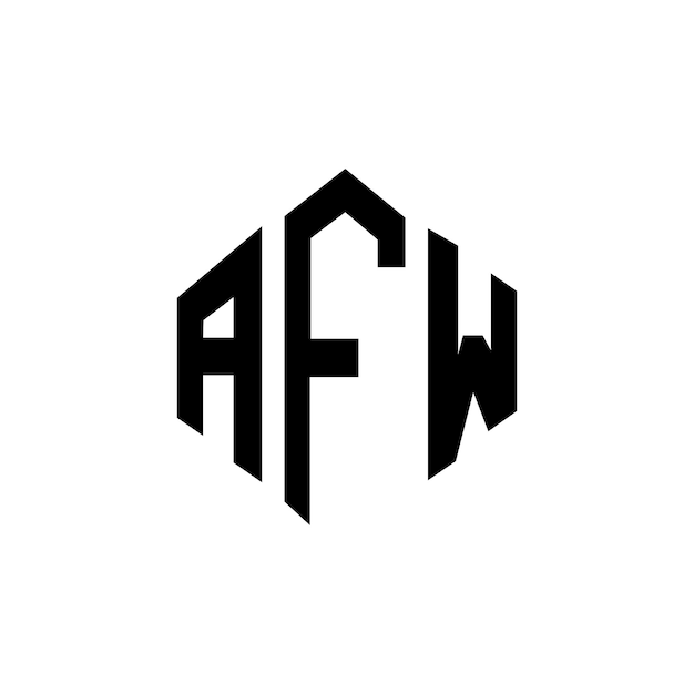 Diseño del logotipo de la letra AFW con forma de polígono AFW poligono y forma de cubo diseño del logotipo del vector hexágono AFW plantilla del logotipo colores blanco y negro AFW monograma de negocios y logotipo de bienes raíces